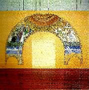 skiss till vaggmalning troligen ostra vaggen, avsedd for uppenbarelsekyrkan i saltsjobaden Carl Larsson